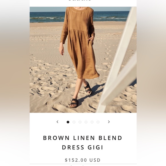 SAUTHS Gigi brown linen blend dress, size S - Picture 8 of 8